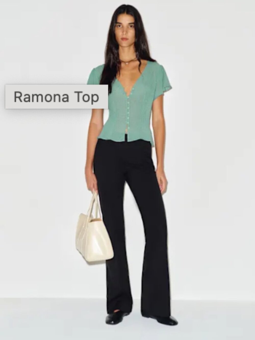 Reformation Ramona Top Green - Size 6